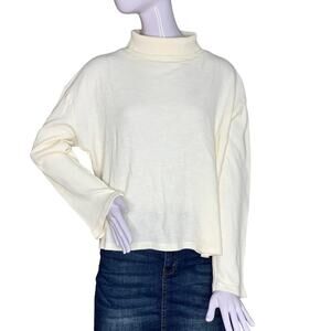 Christina LEHR NWT Sweatshirt Long Sleeve Boxy Cut Waffle Texture Size L